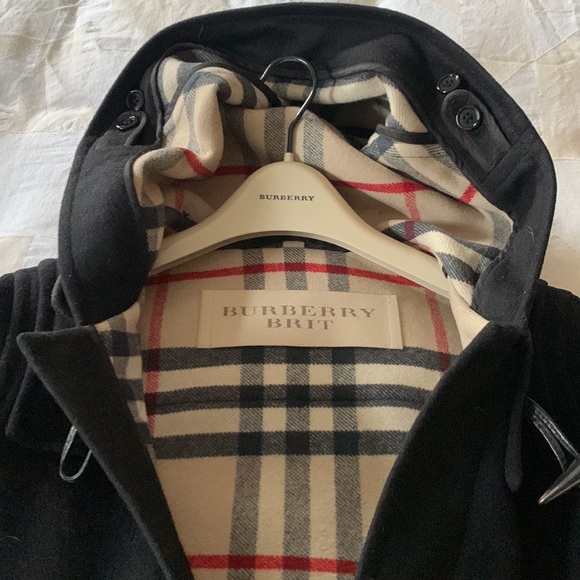 Burberry Black Wool Hooded Duffle Coat size US 2 - Picture 6 of 13